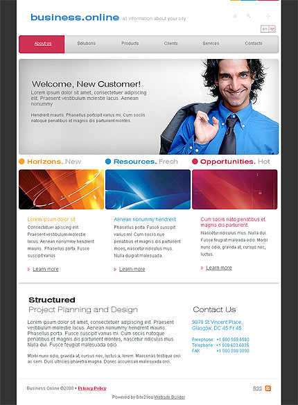 Click to view live demo of template #30110 template screen